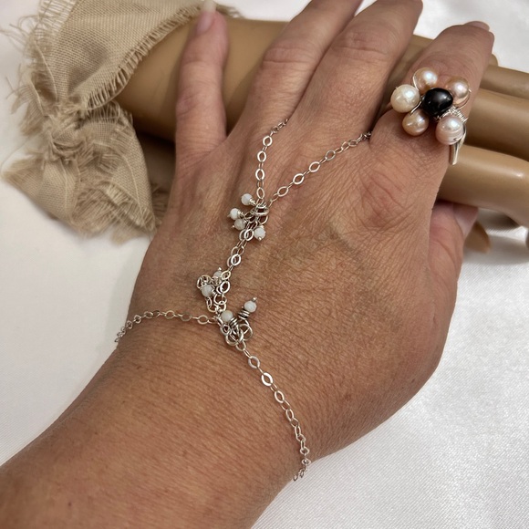 NEW MOTHER OF THE PEARLS STERLING SILVER SLAVE BRACELET ❤️ - Picture 1 of 10
